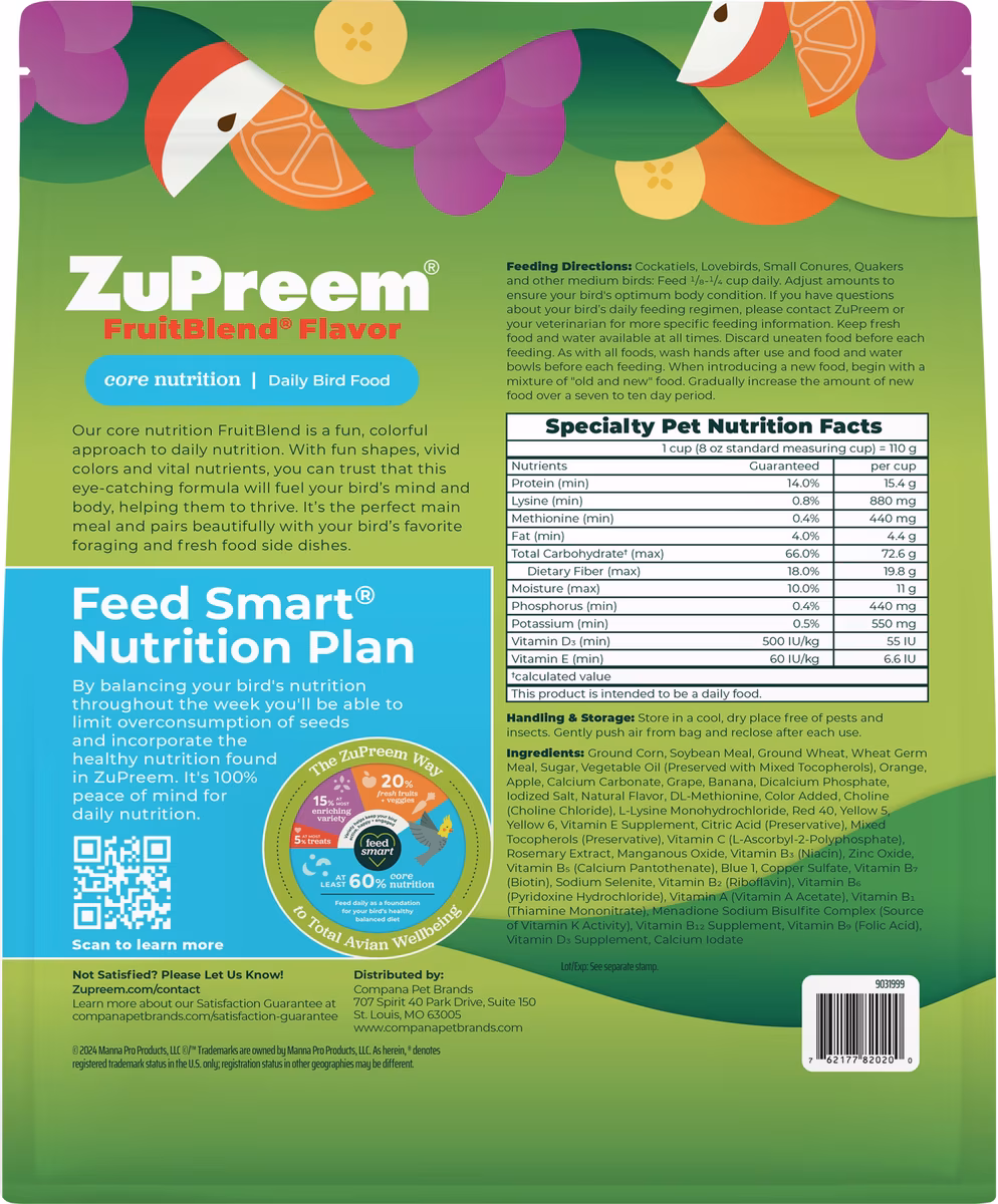 PELES DE FRUTAS MEDIANO PARA NINFAS FUNDA DE 2LB - Imagen 2