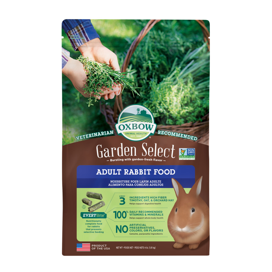 Alimento para conejos adultos Oxbow Garden Select de 4 lbs.