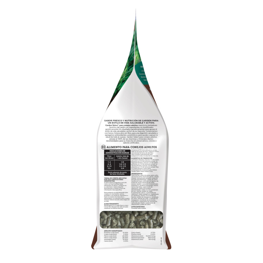 Alimento para conejos adultos Oxbow Garden Select de 4 lbs. - Imagen 3
