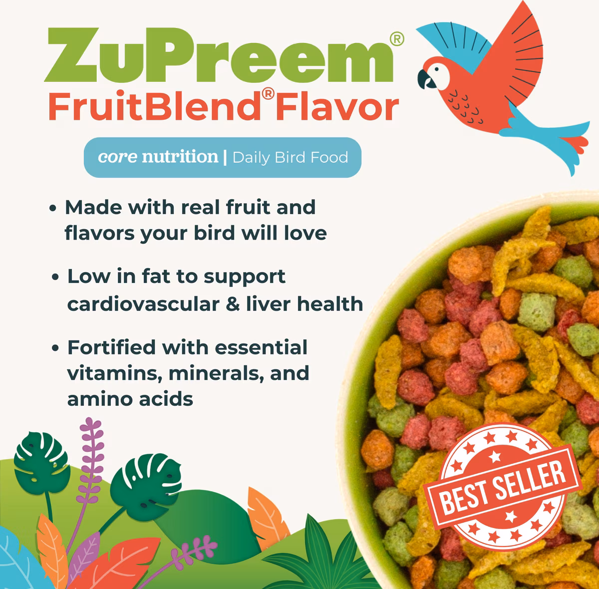 PELES DE FRUTAS MEDIANO PARA NINFAS ZUPREEM FUNDA DE 35 LBS - Imagen 3