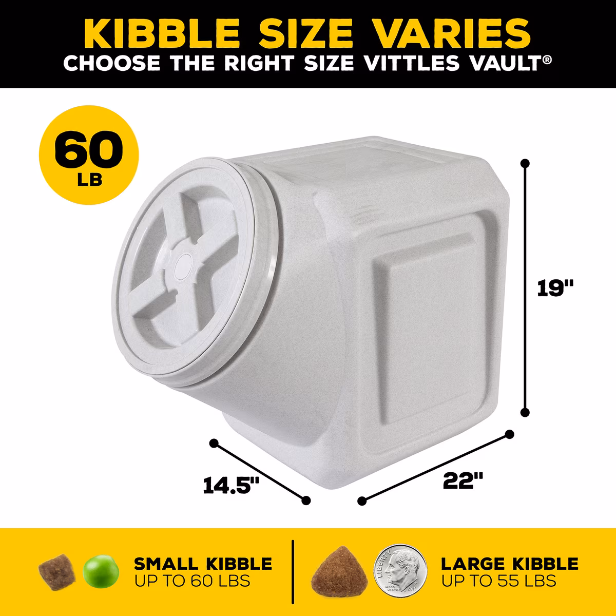RECIPIENTES PARA ALMAZENAR ALIMENTOS EXTRA REFORZABLE VITTLES 60 LBS CAPACIDAD - Imagen 2