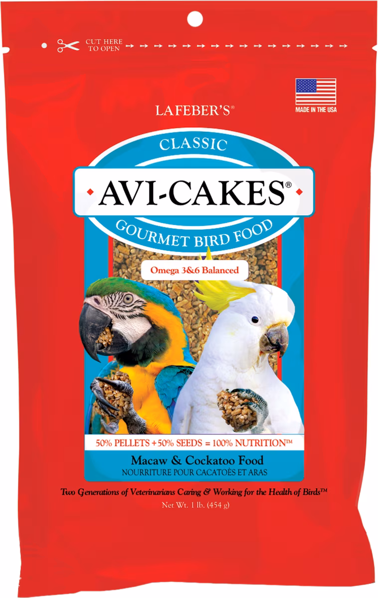 BLOQUES AVI-CAKES CLASICA PARA GUACAMAYOS FUNDA DE 1 LB
