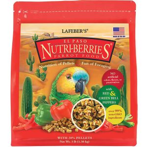 BOLITAS TROPICALES DE VEGETALES EL PASO PARA LOROS NUTRI-BERRIES FUNDA DE 3 LBS.