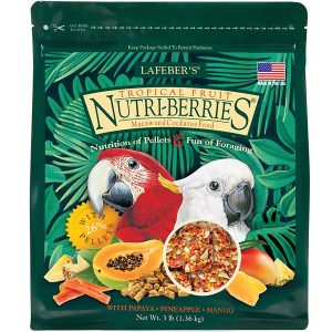 BOLITAS TROPICALES DE FRUTAS PARA GUACAMAYOS NUTRI-BERRIES FUNDA DE 3 LBS