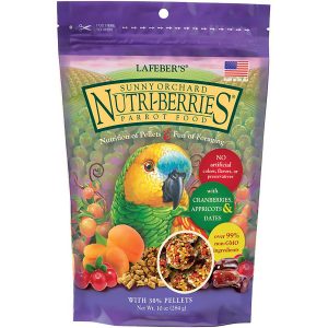 BOLITAS DE FRUTAS SUNNY ORCHARD PARA LOROS NUTRI-BERRIES FUNDA DE 10 OZ.