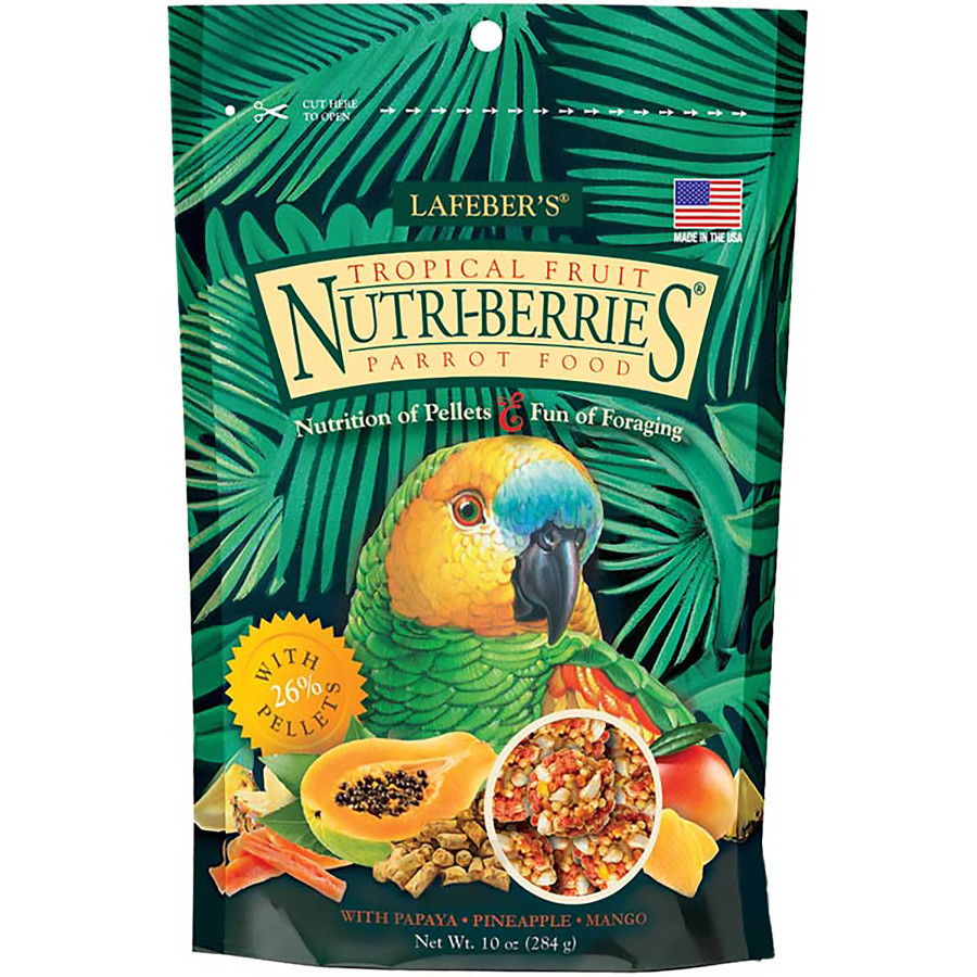 BOLITAS TROPICALES DE FRUTAS PARA LOROS NUTRI-BERRIES FUNDA DE 10 OZ.