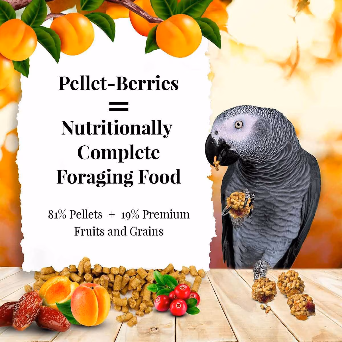 PELES Y NUTRI-BERRIES DE FRUTAS PARA LOROS Y COTORRAS FUNDA DE 2.75 LBS. - Imagen 2