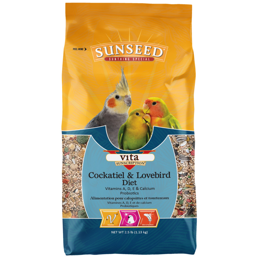 MIXTURA PARA NINFAS Y AGAPORNIS SUN SEED FUNDA DE 2.5 LBS.