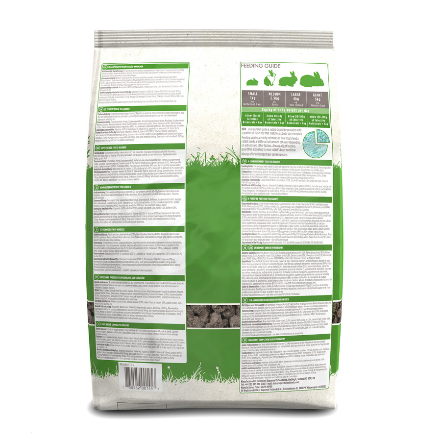 ALIMENTO PARA CONEJOS SELECTIVE NATURALS BOTANICALS 3.3 LBS. - Imagen 3