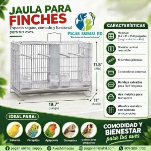 JAULA PARA FINCHES Y CANARIOS CON DIVISION BLANCA
