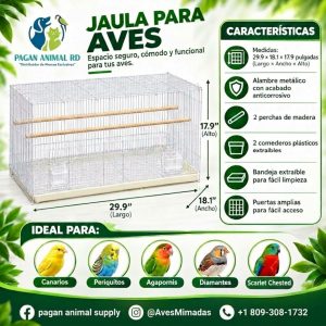 JAULA DE VUELO BLANCA 30X18X18