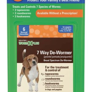 DESPARASITANTE DE 7 VIAS PARA PERROS PEQUEÑOS SENTRY WORM XPLUS 6 TABLETAS