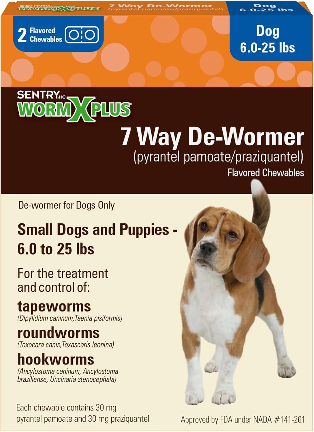 DESPARASITANTE DE 7 VIAS PARA PERROS PEQUEÑOS SENTRY WORM XPLUS 6 TABLETAS - Imagen 2