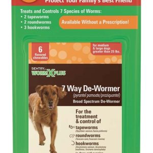 DESPARASITANTE DE 7 VIAS PARA PERROS MEDIUM Y LARGE SENTRY WORM XPLUS 6 TABLETAS
