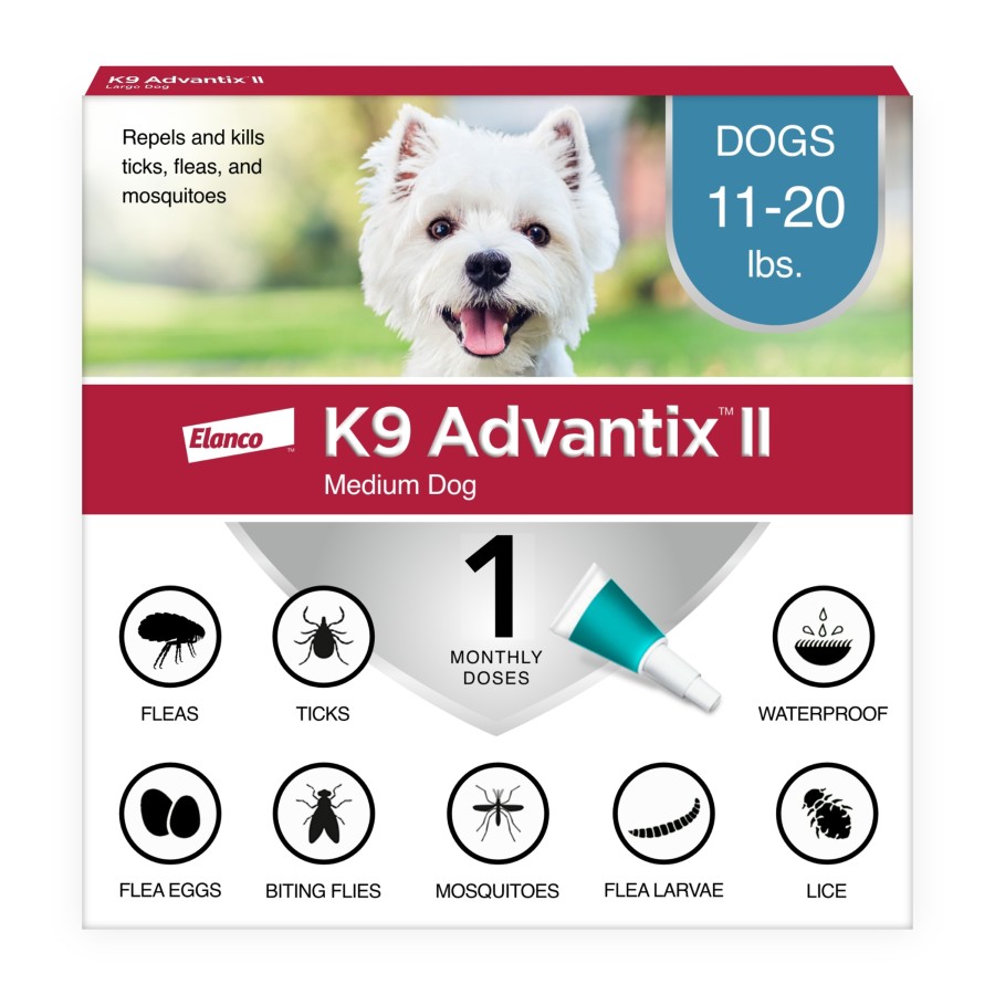 TRATAMIENTO Y PREVENCION CONTRA PULGAS, GARRAPATAS Y MOSQUITOS PARA PERROS ELANCO K9 ADVANTIX MED 11-20 LBS